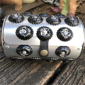 Little Earth Route 66 Bottle Cap Metal Barrel Handbag Purse Bag X Body Novelty